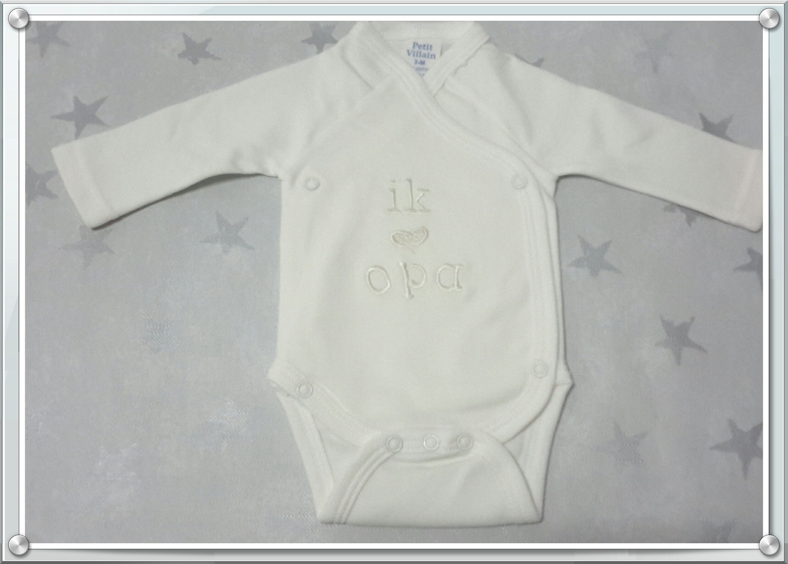 Baby romper ik hartje opa ecru